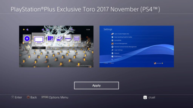 PlayStation Plus – Exclusive Toro 2017 November