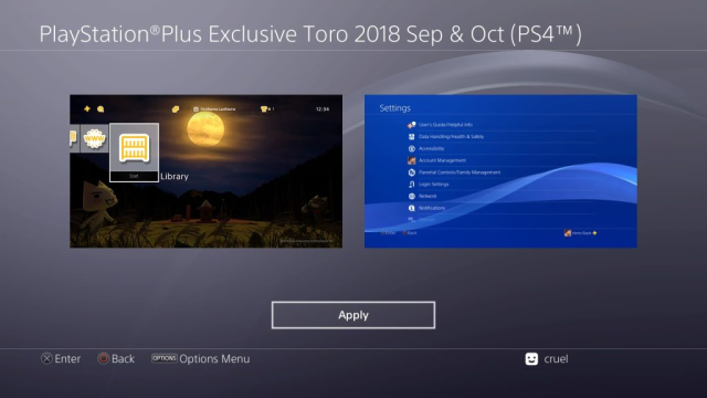 PlayStation Plus – Exclusive Toro 2018 Sep & Oct