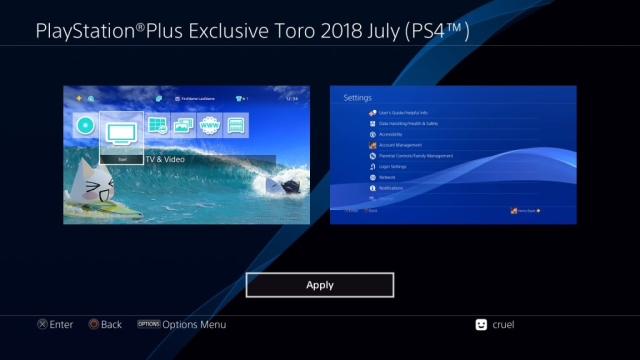 PlayStation Plus – Exclusive Toro – July 2018