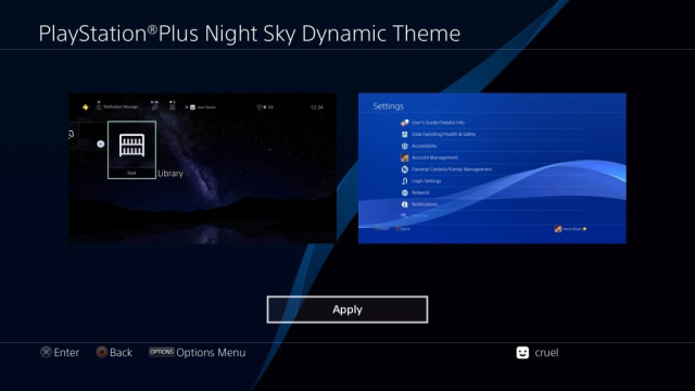 PlayStation Plus – Night Sky – Dynamic
