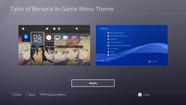 Tales of Berseria – In-Game Menu